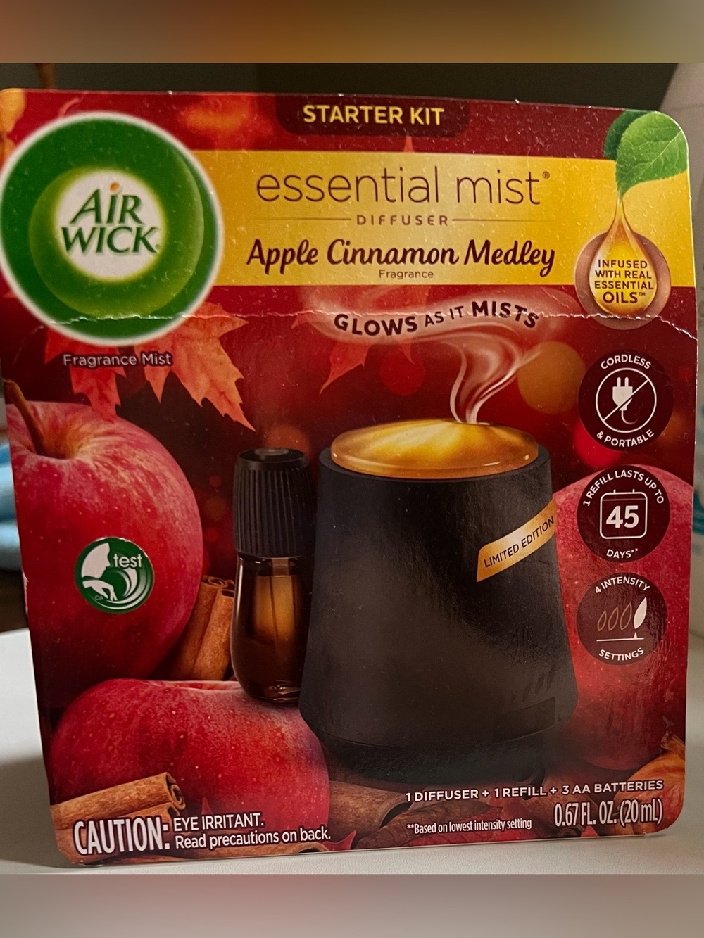 Air Wick Limited Edition Apple Cinnamon Medley Essential Mist Starter Kit New!